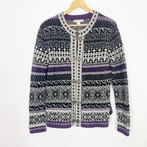 Telluride Clothing Sweater Cottagecore WinterWarm Nordic Wool PurpleBlack Medium